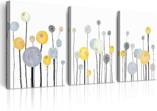 DZRWUBHS Abstract Dandelion Flowers Watercolor Painting Canvas Wall Art For Living Room Bedroom Office Wall Decor Modern Wall Pictures Prints Artwork Kitchen Decorations Large Home Wall Decor 20x28