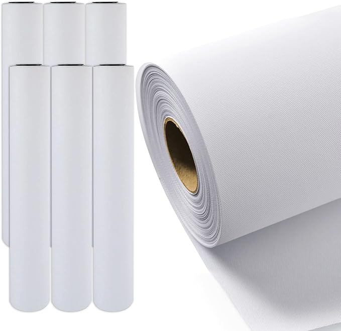 Premium Glossy ECO-Solvent Polyester Canvas Roll, Waterproof Wide Format Inkjet Printer, Quick Dry, Compatible with Epson Canon HP Plotter, Photography, Archival Prints (60" x 100' 300GSM, 6 Roll)