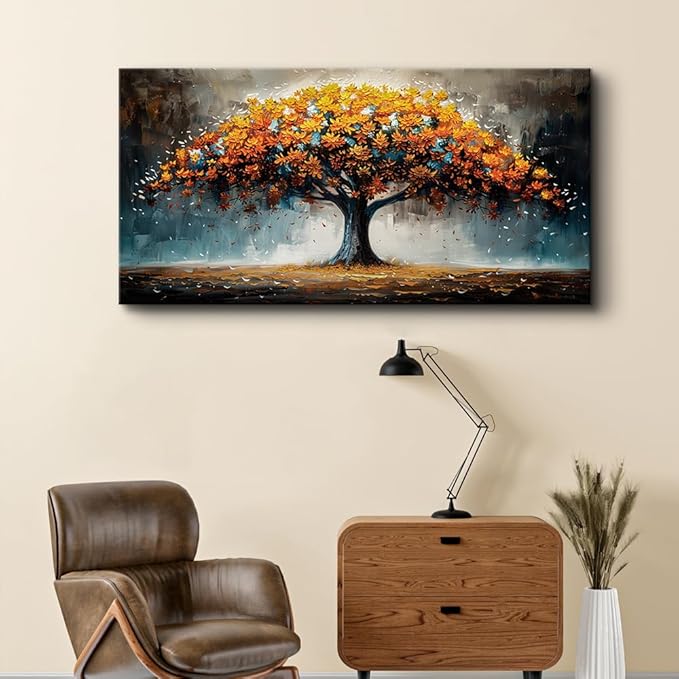 KELIYUAN Large Canvas Wall Art For Living Room Farmhouse Wall Decor For Bedroom Office Decorations Abstract Wall Paintings Tree Landscape Pictures Artwork Modern Home Decor Posters 20x40In