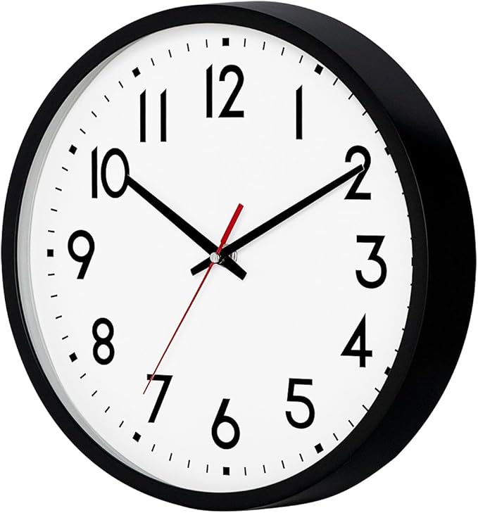 HZDHCLH Wall Clock Black,Silent Wall Clocks Battery Operated 12 Inch Modern Non Ticking Analog Clock Decorative for Kitchen Bedroom Living Room Office Classroom