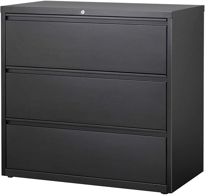 Hirsh Industries 42" Wide Three-Drawer Lateral File - Black 14998