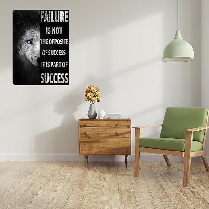 Inspiration Wall Art Black Office Motivational Canvas Wall Decor Success Posters Prints Entrepreneur Quote Wall Picture Paintings Artwork Home Bedroom Framed Ready to Hang 12"x16"