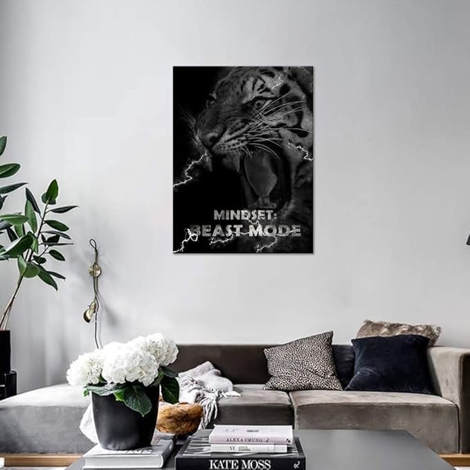 Inspirational Wall Art Motivational Pictures Prints on Canvas Modern Inspiring Entrepreneur Quotes Posters Mindset Beast Mode Painting Artwork Decor for Living Room Office Home Gifts (18" Wx24 H)