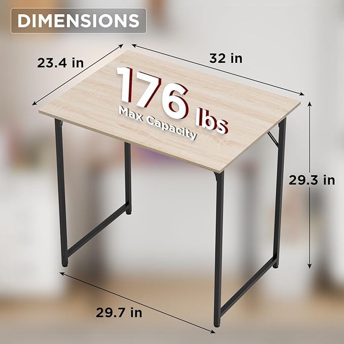 FDW 32 inches Office Small Computer Desk/Home Office Desk/Study Student Writing Desk/Modern Simple Style Desk,Nature