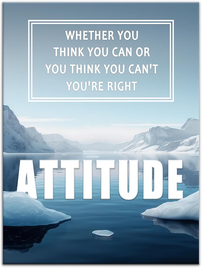 Motivational Wall Art Office Canvas Picture Wall Decor Attitude Inspirational Quotes Painting Poster Print Artwork for Home Bedroom Apartment Workplace Decoration Ready to Hang [18''Wx24''H]