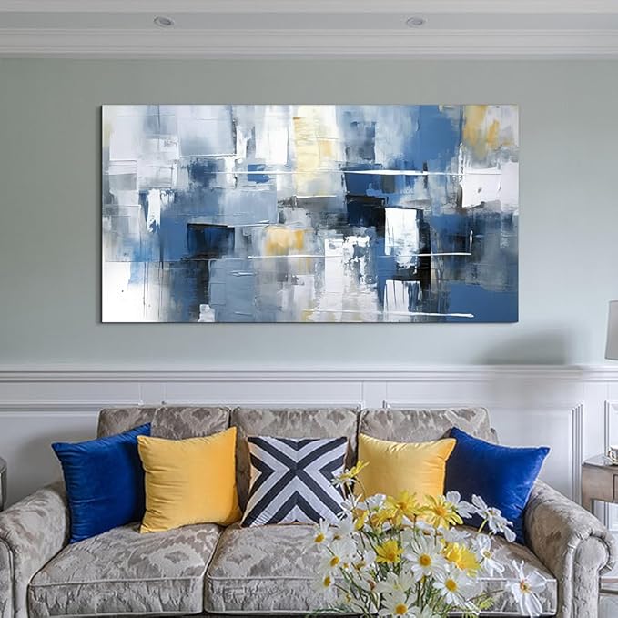 Lapremoly Large Wall Decor For Living Room Framed Canvas Wall Art For Office Bedroom Decorations Mural Minimalism Abstract Ink Wall Painting prints Pictures Artwork For Home Decor 24 X 48 in