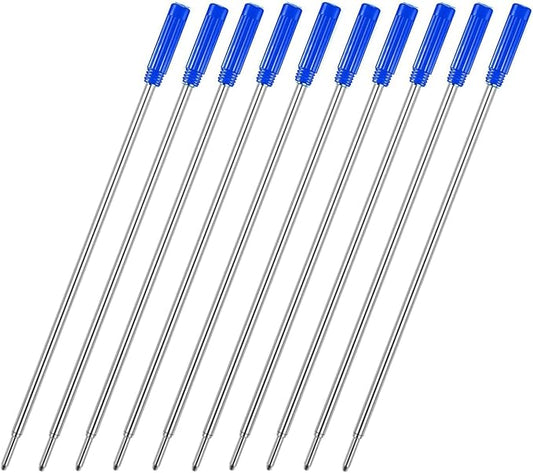 MengRan 4.5'' Ballpoint Ink Pen Refills for Twist Pens,1mm Medium Tip, Compatible with Cross Pen Refills (8511)(10 Pcs Blue Ink)