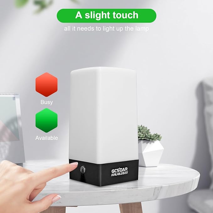LED Busy Light Status Indicator Green Red Dimmable Lamp Brightness Adjustable Busylight for Office Desk, Remote Work