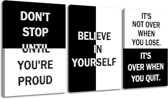 Inspirational Wall Art Home Decor Motivational Entrepreneur Quotes Poster Print on Canvas Black and White Sign Artwork Home Living Room Workplace Picture Wall Decoration Ready to Hang [60''Wx28''H]