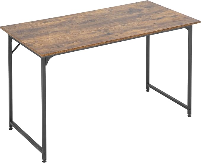 Dkelincs 47 Inch Computer Desk Home Office Desk Gaming Writing Desk Modern Simple Style Study Work Table with Metal Frame, Large Legroom, Adjustable Feet, Water-Resistant, Vintage
