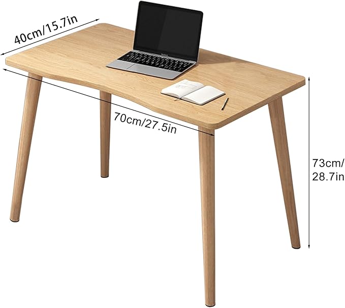 Computer Desk 40", Modern Simple Style Desk, Study Writing Table, Home Office Work Desk, Gaming Desk Ergonomic Arc Design (Log, 70cm), RRRARCDESK001