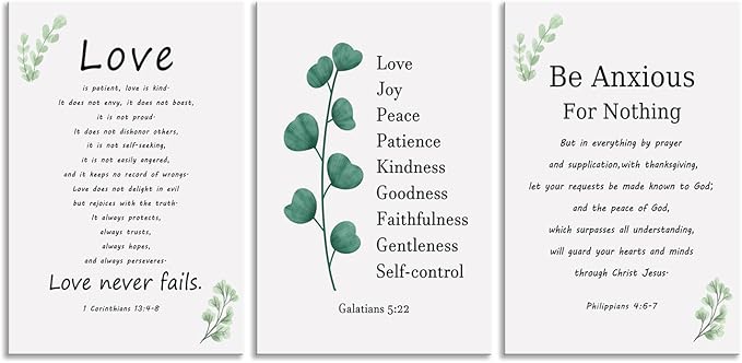 Love is Patient Love is Kind Motivational Office Christian Poster Modern Inspirational Canvas Prints Wall Art Be Anxious for Nothing Paintings Home Wall Decor Pictures Artwork[72''Wx 36''H]