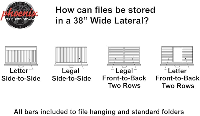 38 inch Wide 3-Drawer Lateral Fireproof File Cabinet – Legal and Letter Size Filing – Key Lock – Water Resistant – Fire Safe and Impact Rated – Putty Finish – Model LAT3W38P