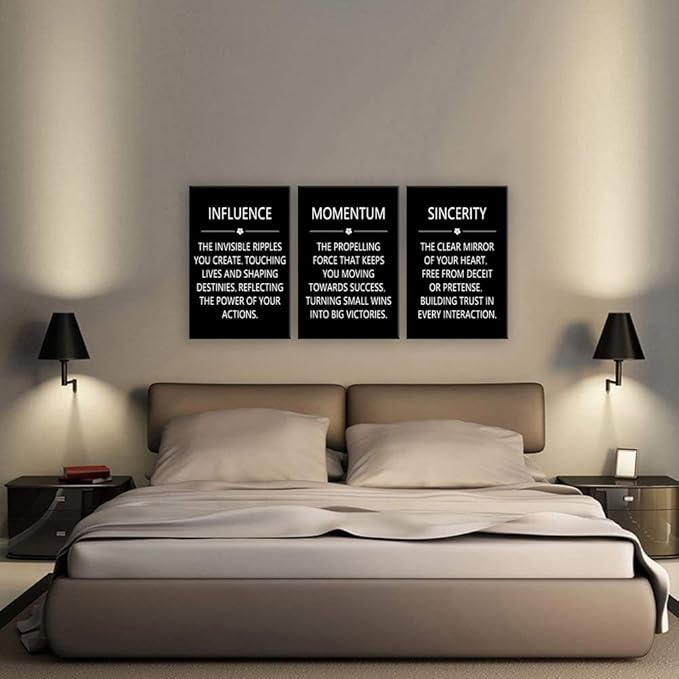 Inspirational Canvas Wall Art Motivational Sincerity Painting Positive Entrepreneur Quotes Momentum Inspiring Poster Influence Pictures Print Office Wall Decor Artwork Bedroom Framed [48" W X 24" H]