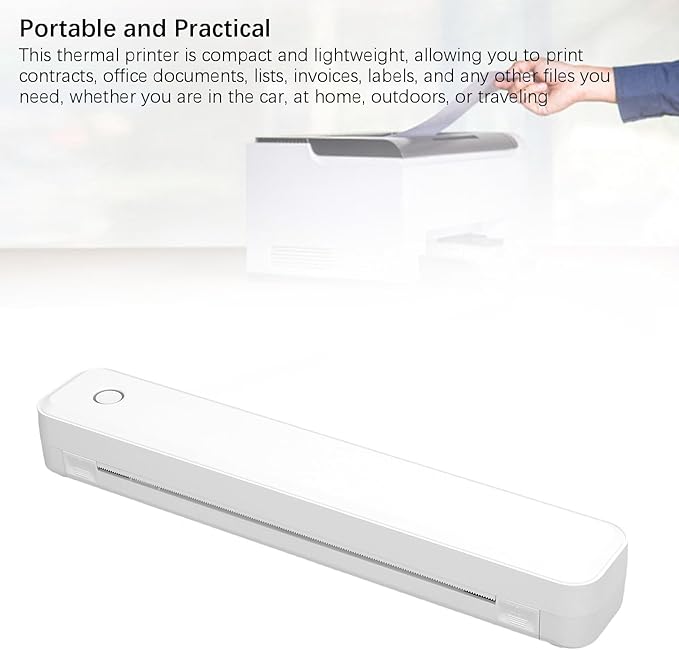 Fafeicy Portable Thermal Printer Inkless Printing Machine High Resolution 203DPI Fast Printing 4 6 Seconds for Home Office School Travel 30 5 x 5 x 4 04cm