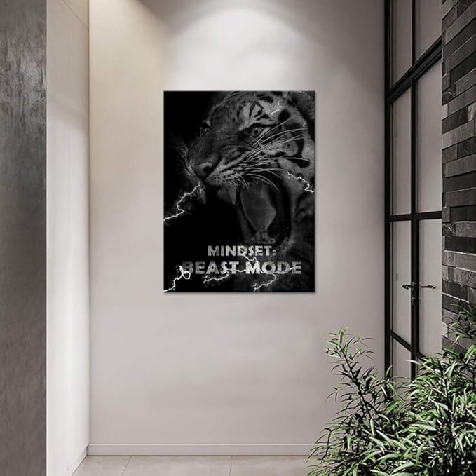 Inspirational Wall Art Motivational Pictures Prints on Canvas Modern Inspiring Entrepreneur Quotes Posters Mindset Beast Mode Painting Artwork Decor for Living Room Office Home Gifts (18" Wx24 H)