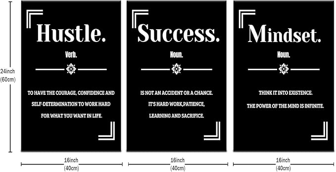 Motivational Canvas Posters Print Wall Decor Motivational Entrepreneur Quotes for Office Wall Art Picture Painting Artwork for Home Bedroom Office School Wall Decoration Ready to Hang [48''Hx24''W]