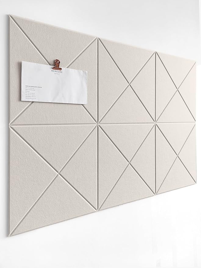 Cork Board 24 x36 Alternative - 6 Pack Felt Wall Tiles with Safe Removable Adhesive Tabs, Cork Boards for Walls Cork Board for Home Office Pin Board Tack Board - Beige