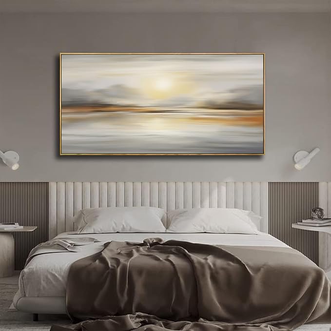 Large Framed Wall Art Abstract Seascape Canvas Printing Wall Decor Artwork for Living Room Bedroom Dining Room Home Office Decor 31x70inch