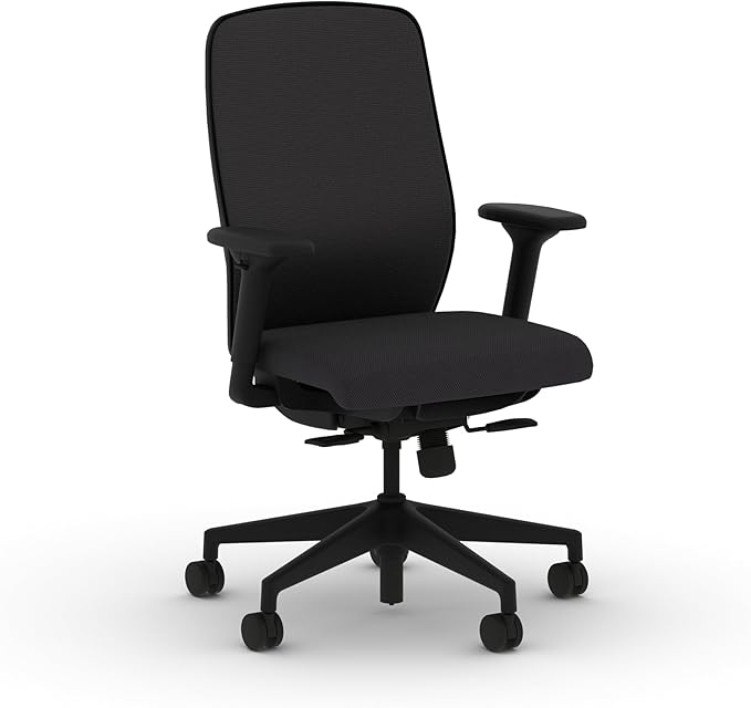 HON Nucleus Task Chair, Spectrum Mesh, Standard Synchro-Tilt Control, Office Chair with Lumbar Support, Height and Width Adjustable Arms, Black Frame, Onyx