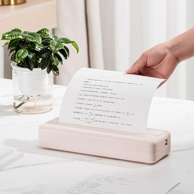 Kikumi Portable Thermal Printer, Mobile Printer, Wide Range of Applications, with Large Capacity, Integrated for Office A4 Paper