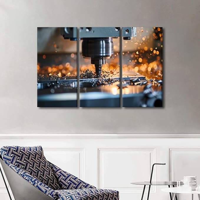 3 Piece Wall Art Wall Machine Pictures for Living Room Wall Decoration Office Wall Decor Canvas Prints Wall Art Framed Art Wall Decor Artwork Canvas Wall Art Ready to Hang, 42x28 Inch
