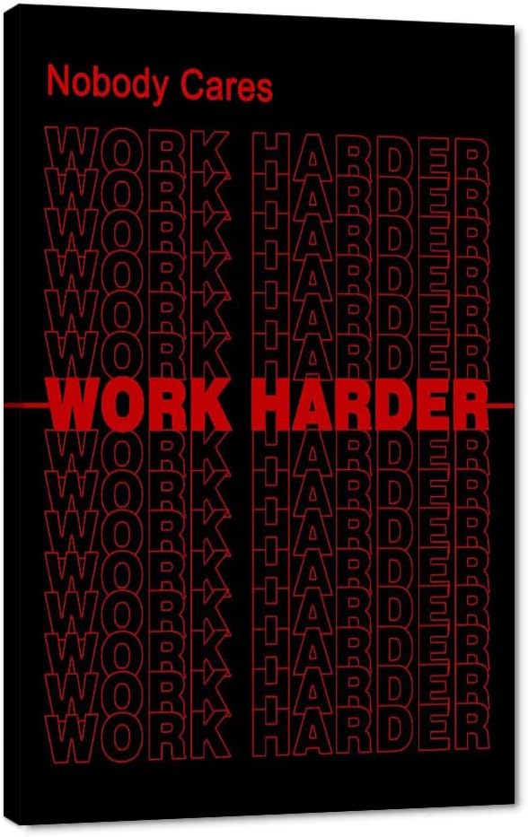 Yatsen Bridge Success Motivational Quote Posters Modern Nobody Cares Work Harder Entrepreneur Inspirational Motto Canvas Wall Art Framed Ready to Hang for Office Home Decor - 28''W x 44''H
