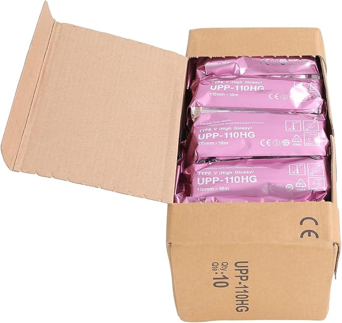 UPP-110HG High Gloss Ultrasound Paper Film/Media,Replacement for Sony Upp-110HG,110 mm x 18m (10)