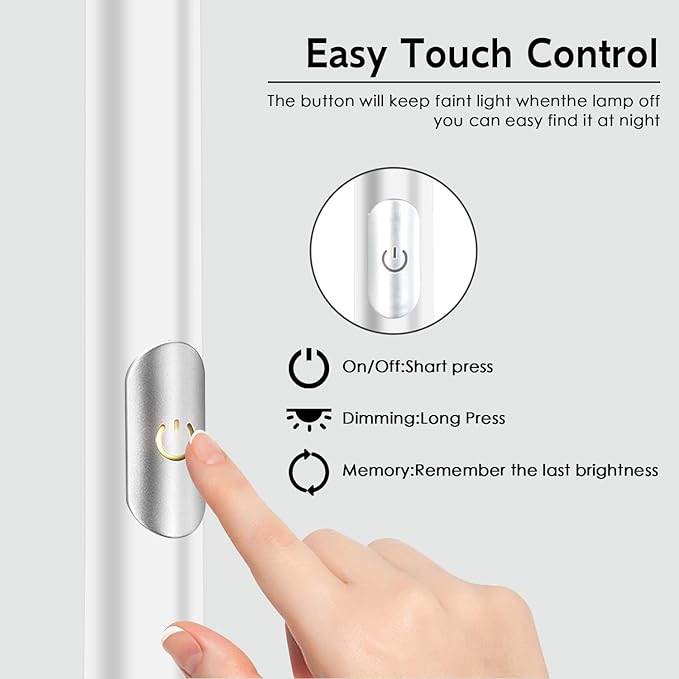 BoostArea Floor Lamp, 70.5‘’ Torchiere Standing Lamp, 20W 2000LM LED Halogen Floor Lamp,Stepless Dimmable, Touch Switch, Pole Sky Floor Lamps for Living Room, Standing Lamps for Bedroom, White