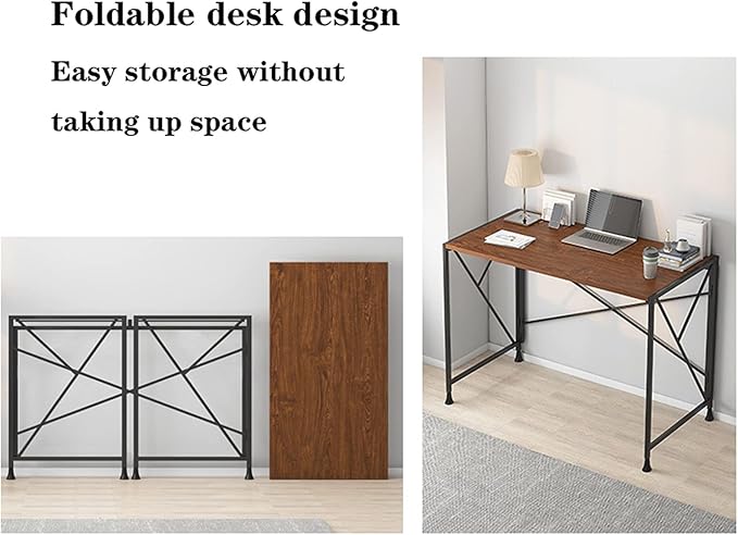 GLigeT Office Desk Modern Sturdy Office Desk PC Laptop Notebook Study Table for Home Office Workstation 39" Foldable Writing Desk Without Installation, 4 Colors Study Writing PC Desk (Color : C)