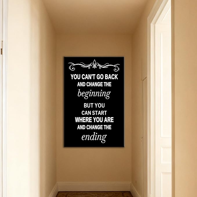 Inspirational Office Poster Wall Art Motivational Success Quotes Print on Canvas Home Decor Picture Painting Artwork for Living Room Workplace Wall Decoration Stretched and Framed [24''Wx36''H]