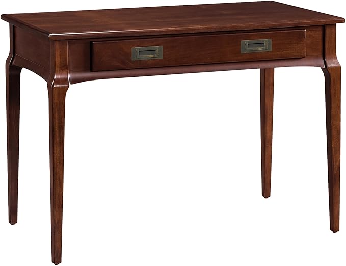 Leick Home Stratus Home Office Desk, Solid Wood, Drop-Front Keyboard Drawer, Easy Assembly, Writing Desk, Heartwood Cherry, 24.0 in. L x 42.0 in. W x 30.0 in. H, 22400
