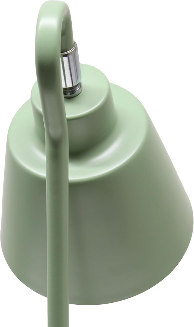 Simple Designs LD1079-SGE 16" Sleek Essentials Metal Looped Desk Task Lamp with Adjustable Shade, for Office, Desk, Nightstand, Dorm, Sage Green
