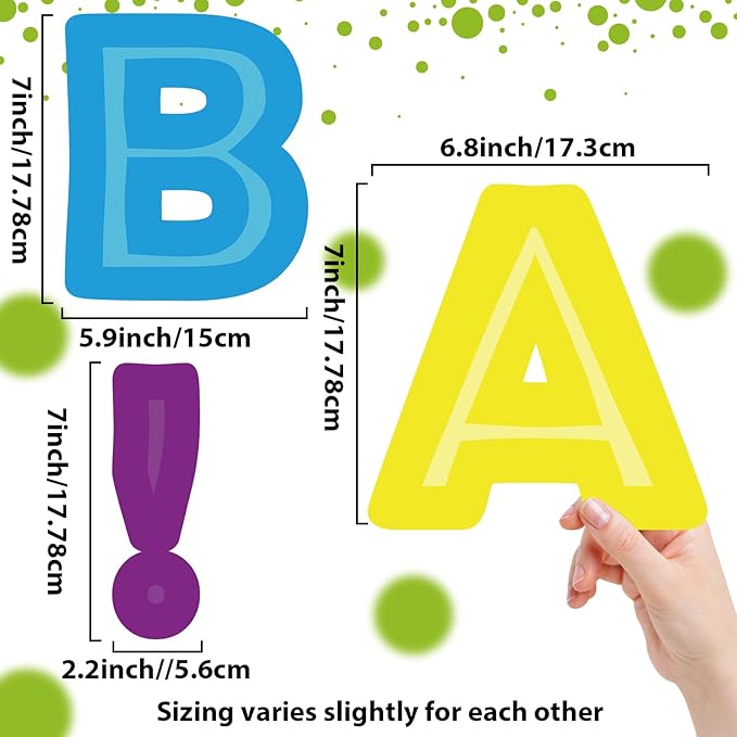 150PCS Large 7" Font Bulletin Board Letters and Punctuation Set, Colorful Classroom Alphabet Cutout for Bulletin Board Display Home School Educational Tool A Great Helper to Inspire Students' Learning