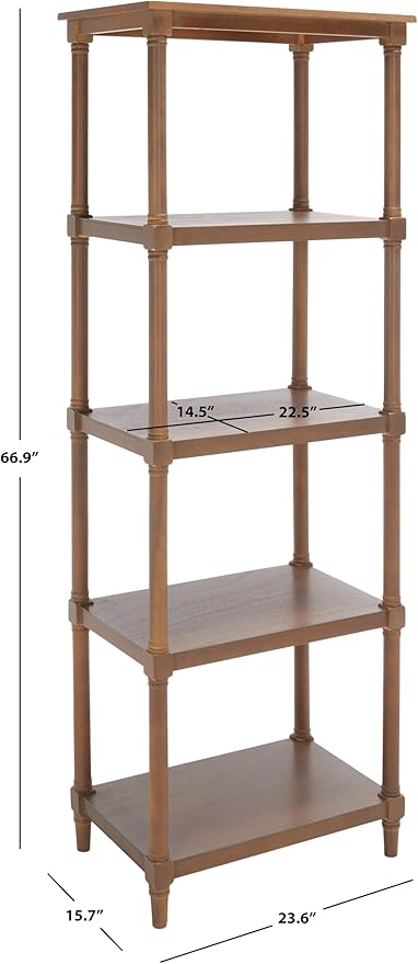 Safavieh American Homes Collection Odessa Grey 5 Tier Bookcase |Sepia