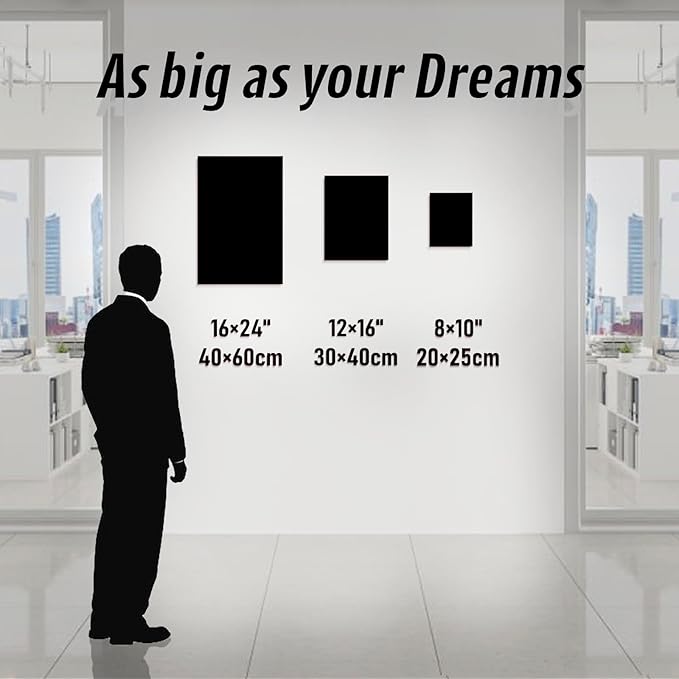 LMGOV Large Motivational Wall Art Office Decor,16" x24" Inspirationat Framed Canvas Paintings for Bedroom, Black and White Wall Picture for Men for Living Room, Bathtoom, Dorm, Gym (3 piece)