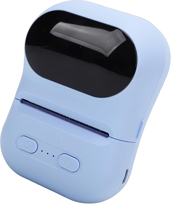 VBESTLIFE Mini Portable Thermal Printer Print Pod, Inkless Bluetooth Label Maker Machine for DIY Crafts, Journaling, Office & Home Use (Blue)