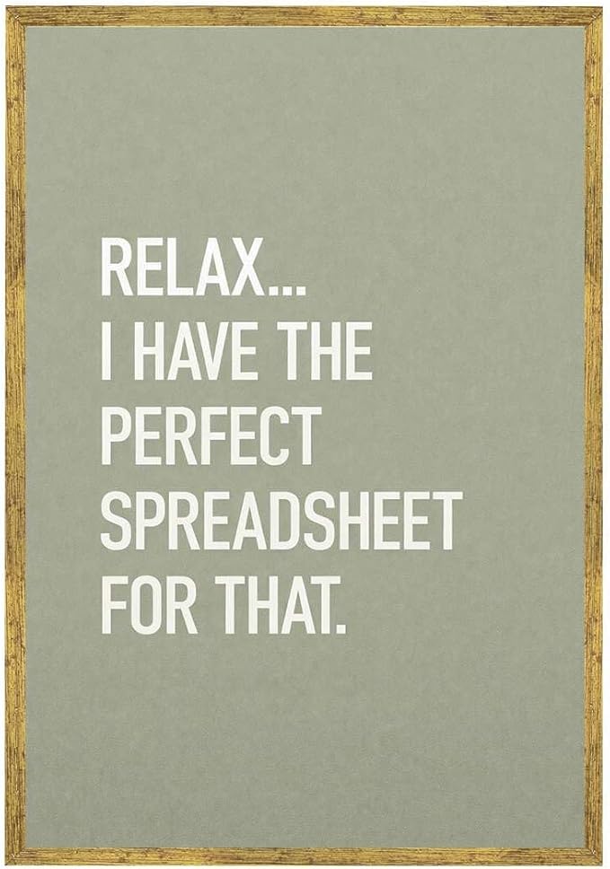 Framed Funny Office Quote Poster Canvas Print Art Modern Minimalist Wall Art Painting Pictures Wall Decor for Home Decor Office Apartment (Gold Framed,24L x36W)