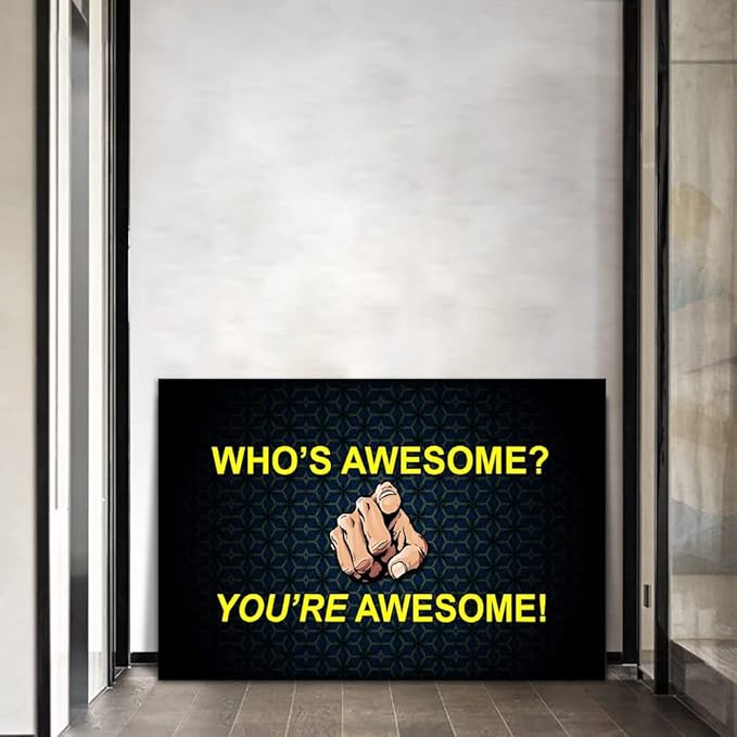 Yatsen Bridge Wall Art Who’s Awesome You’re Awesome Motivational Quote Poster Frame Modern Gallery-Wrapped Entrepreneur Inspirational Motto Canvas for Office Home Decor 28''Hx44''W
