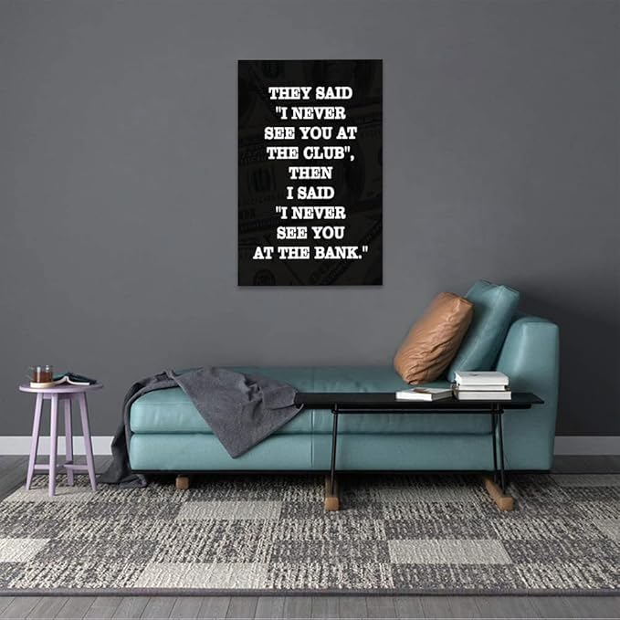 Inspirational Framed Office Wall Art Motivational Art with Positive Quotes Easy to Hang-28”Wx44”H
