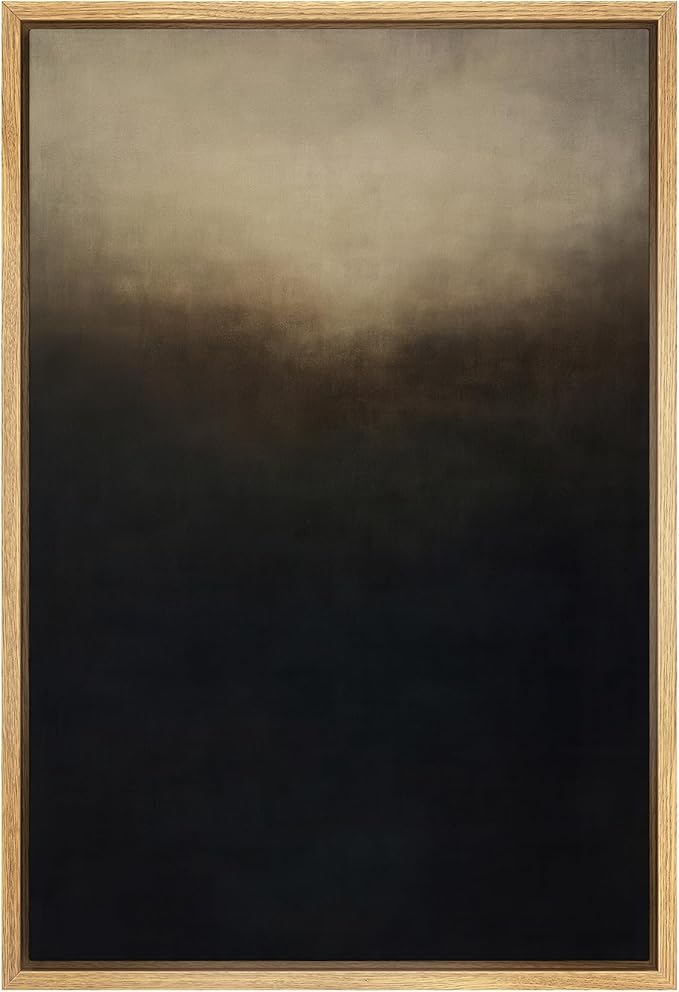 SIGNWIN Framed Canvas Print Wall Art Dark Gradient Abstract Illustrations Minimalism Decorative for Living Room, Bedroom, Office - 16"x24" Natural