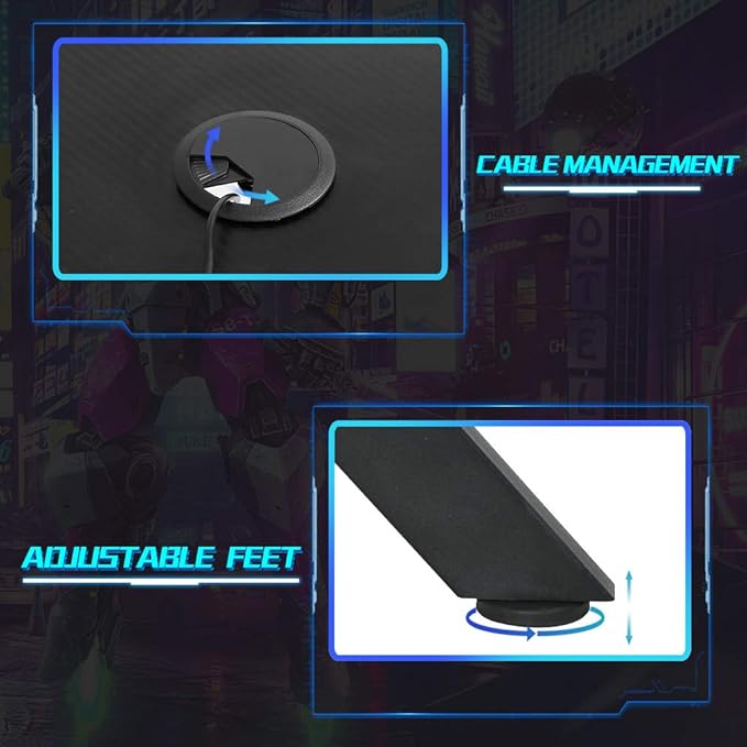 FDW Computer Desk,Gaming Desk 45.2 inches Student PC Desk Writing Desk Office Desk Extra Large Modern Ergonomic Racing Style Table Workstation Carbon Fiber Cup Holder Headphone Hook