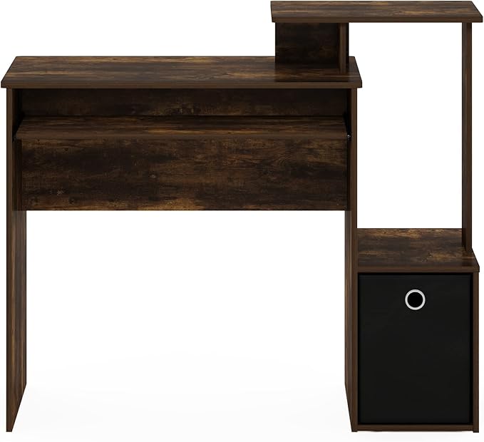 Furinno Econ Computer Writing Desk, Amber Pine/Black