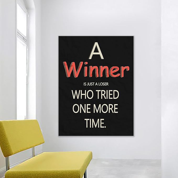 Winner Motivational Canvas Poster Print Wall Art Inspirational Entrepreneur Quotes Picture Painting Artwork for Modern Home Living Room Office Wall Decoration Stretched and Framed [30''Wx 40''H]