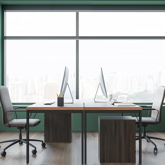55 × 24 inches Desk, Sturdy Metal Frame Computer Desk, Spacious Office Desk & Writing Desk with Easy Assembly, Durable Workstation for Home Office