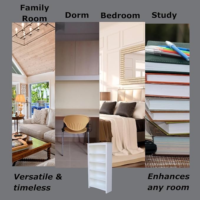 International Concepts Shaker Bookcase - 60" H White