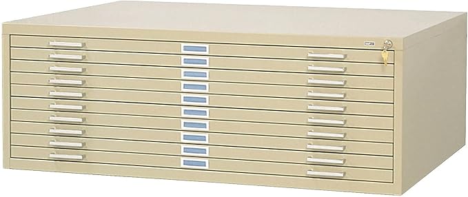 Safco Products 4986TS Flat File for 42" W x 30" D Documents, 10-Drawer (Additional Options Sold Separately), Tropic Sand