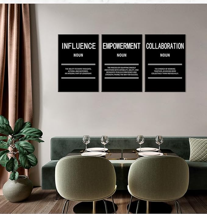 Leadership Inspirational Wall Art Motivational Influence Collaboration Empowerment Print Canvas Poster Painting for Office Modern Inspiring Artwork for Home Living Room Wall Decor[60''Wx 28''H]