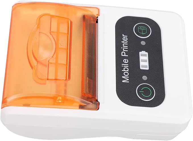 Pomya Bluetooths Thermal Receipt Printer, 58mm Handheld POS Inkless Receipt Printer, Portable Small Thermal Printer for Small Business Office Retail Store Restaurant (Orange White)