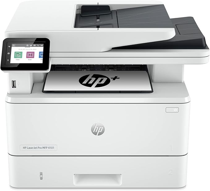 HP LaserJet Pro MFP 4101fdwe Wireless Black & White Printer with HP+ Smart Office Features and Fax (Renewed)